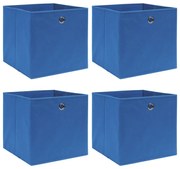 4 db kék szövet tárolódoboz 32 x 32 x 32 cm