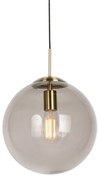 Modern lógólámpa sárgarézzel és füstüveggel 30 cm - Ball