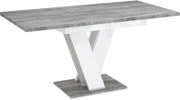Masiv bővíthető étkezőasztal 4-6 személyes beton/magasfényű fehér