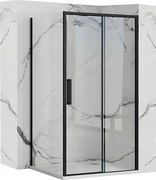 Zuhanykabin 130x80 Fekete Kihúzható Sarok Rea Rapid Slide Black