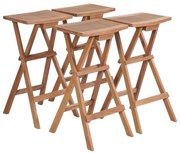 4 db összecsukható tömör tíkfa bárszék