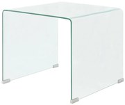 Edzett üveg dohányzóasztal 49,5x50x45cm átlátszó