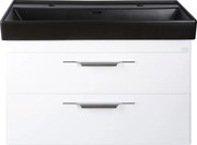 TMP LUX 100D fali fürdőszobabútor - CeraStyle SHARP FEKETE DUPLA csaplyukas mosdóval - 100 x 48 cm