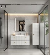 Erga Samira, LED tükör 60x80cm fekete keretben, 2185 lm, 3 fényszín, első/hátsó világítás, ERG-V01-SAMIRA-6080-BK