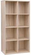 8 kockás tároló könyvespolc, szabadon álló könyvespolc, tölgy| VASAGLE