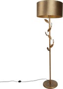 Arany színű állólámpa bronz lámpabúrával és arany belsővel 50 cm - Linden