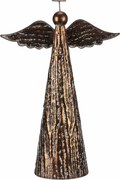 Karácsonyi fém dekoráció állványra Angyal, XL méret, réz