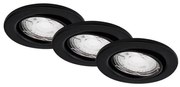 Brilo - KÉSZLET 3x LED Fürdőszobai beépíthető lámpa 1xGU10/5W/230V IP23 fekete
