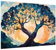 Kép – Mozaik – nap és fa II. (70x50 cm)