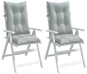 2 db világosszürke szövet magas háttámlájú székpárna 120x50x7cm