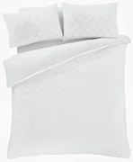 Fehér kétszemélyes mikroplüss ágyneműhuzat 200x200 cm Cosy Diamond – Catherine Lansfield