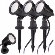 3X Led kerti lámpa kültéri reflektor 7W beszúrható homlokzati