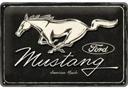 Fém tábla Ford - Mustang - Logo Black