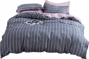 Szürke-rózsaszín Csíkos Ágyneműhuzat Glamour Csíkos 200x220