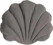 Christina kagyló alakú szürke párna 38x48x6 cm