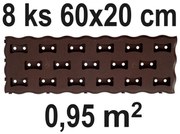 PROSPERPLAST Kerti járda 60x20cm, 8db, barna