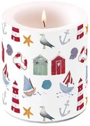 Átvilágítós viasz gyertya 10x10 cm tengeri mintás Nautical items