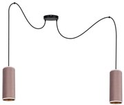 Láncos lámpa AVALO 2xE27/60W/230V pókháló rózsaszín/rez