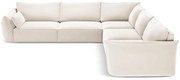 Bézs bársony sarokkanapé Vanda – Mazzini Sofas