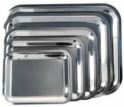 Tálca, szögletes, rozsdamentes acél, 25 x 21 cm (KHKE027)