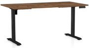 OfficeTech B állítható magasságú asztal, 160 x 80 cm, fekete alap, silverjack tölgy
