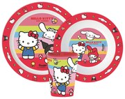 Hello Kitty And Friends étkészlet, micro műanyag szett, pohárral 260 ml