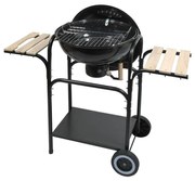 Hordozható faszén grill fekete/fa