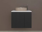 Piramida EURIDIKA fali fürdőszobabútor - mosdópult mosdó nélkül -2 ajtós - PINO FEKETE - 65 x 48 x 53 cm