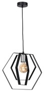 Csillár zsinóron HEXAGON 1xE27/60W/230V fekete/króm