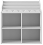 Gyerekkönyvtár BOOK NOOK SNOW 71x76 cm, fehér