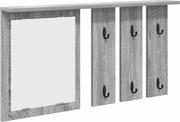 vidaXL Fali Kabáthorog polcokkal Szürke sonoma 85 x 10 x 45 cm Faanyag