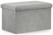 FURELA VELVET XL szürke összecsukható puff 60 x 38 x 38 cm