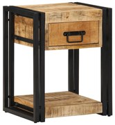 tömör nyers mangófa éjjeliszekrény 40x35x50 cm