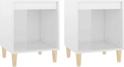 vidaXL 2 db magasfényű fehér éjjeliszekrény 40x35x50 cm