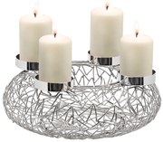Adventi koszorú Milano Ø 34 cm, ezüst - EDZARD