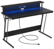 SOLEA-X fekete íróasztal háttérvilágítással