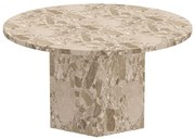 Világosbarna márvány kerek dohányzóasztal ø 80 cm Naxos – Actona