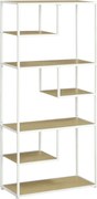HOMCOM Ipari Tároló Könyvespolc Nappaliba, Irodába, Konyhába, 83x34x180 cm Tölgy | Aosom