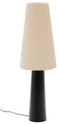 Fekete-krémszínű állólámpa textil búrával (magasság 129 cm) Senni – Kave Home