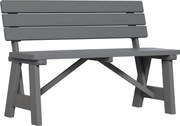 Outsunny 2 személyes fából készült kertibánk, időjárásálló pad, UV-álló kertibútor háttámlával, parkpad 220 kg teherbírással, erkélypad, fából készült
