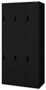 6 ajtós IGOR öltözőszekrény, 900 x 1850 x 450 mm, fekete