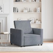 Egyszemélyes kanapéágy Sötétszürke 90 x 165 x 87 cm Bársony