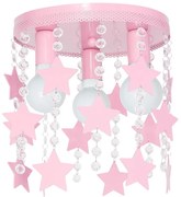 Gyerek mennyezeti lámpa ELZA stars 3xE27/60W/230V rózsaszín