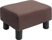 HOMCOM Puffasztott Ottoman Len Hatású Kárpitozással Modern Lábpihentető Pouf Hálószobába, Nappaliba, Barna | Aosom