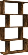 vidaXL 4 szintes füstös tölgy fa elválasztó könyvespolc 70x24x129 cm