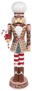 Karácsonyi diótörő figura mézeskalács ruhában cukorkával 46 cm
