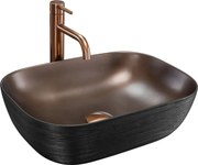 Rea Belinda, asztali mosdó 465x330x135 mm, réz matt-fekete szerkezet, REA-U6384