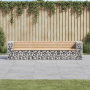 tömör fenyőfa gabion kerti pad 287x71x65,5 cm