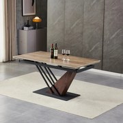 Bővíthető Étkezőasztal Sötét Tölgy/Fekete Színben. REX 160-220 cm