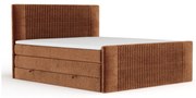 Narancssárga ágyneműtartós boxspring ágy 160x200 cm Bergamo – Maison de Rêve